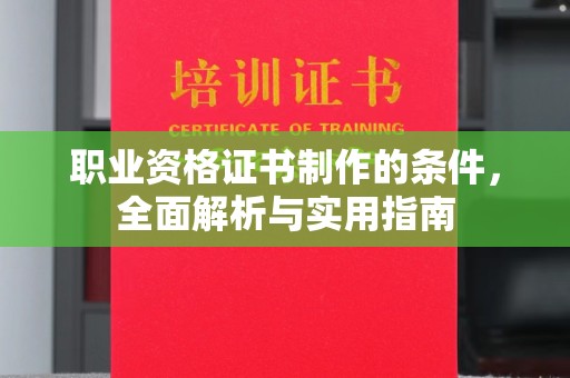 新邵职业资格证书制作的条件，全面解析与实用指南